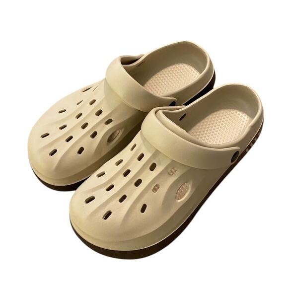 Karapenn Thick Platform Cream Clogs Beige - Picture 1 of 5